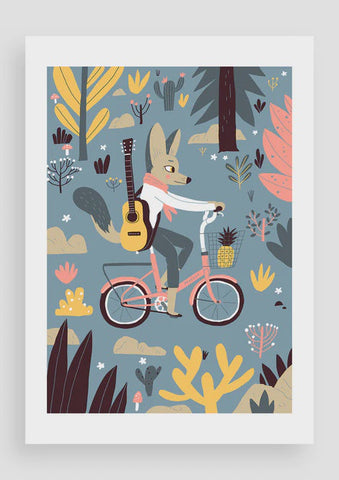 Print A5 Cycling Cape Fox