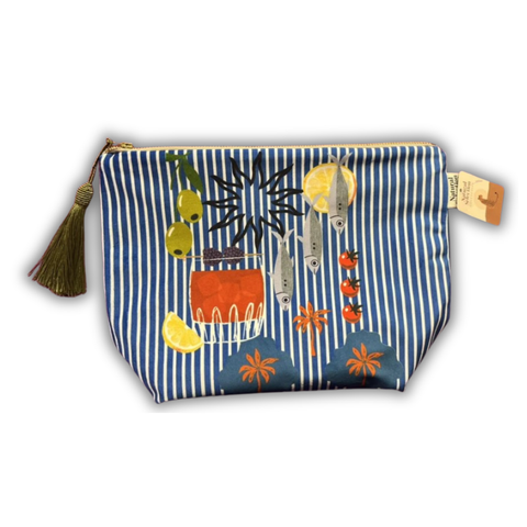 Make Up Bag | Velvet | Praia | Tropea Stripe