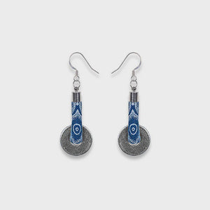 Lihle Dangle Disc Earrings Indigo