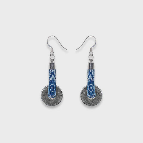 Lihle Dangle Disc Earrings Indigo