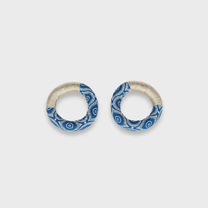 Xoliswa Stud Hoop Earrings Indigo Silver