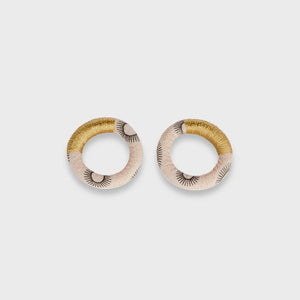 Xoliswa Stud Hoop Earrings Cream Gold