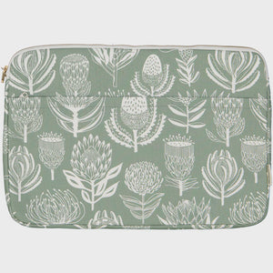 Laptop Sleeves (13 inch) / Floral Kingdom (White On Sage)