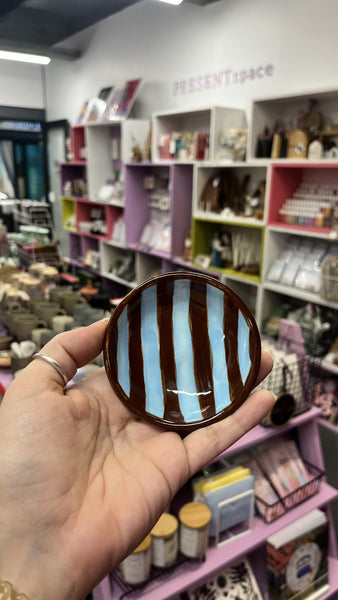 Bowl | Small Flat | Blue Stripey