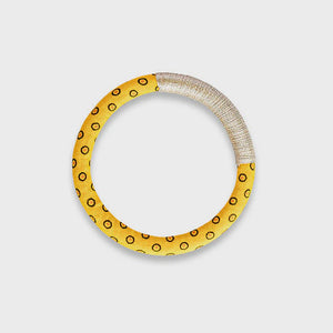 Luyolo Thread-Wrapped Thin Bracelet Yellow Silver Small