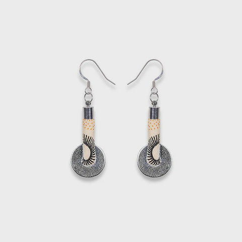 Lihle Dangle Disc Earrings Cream