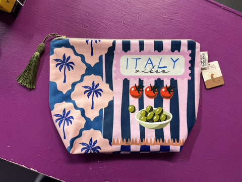 Make Up Bag | Velvet | Praia | Siesta Stripe