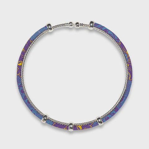 Sibongile Necklace Beaded Neck Ring Purple