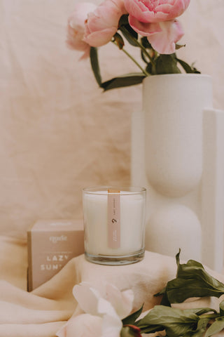 Candle Glass Wood Wick Lazy Sunday