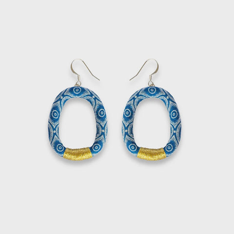 Nontuthuzelo Dangle Hoop Earrings Indigo Gold