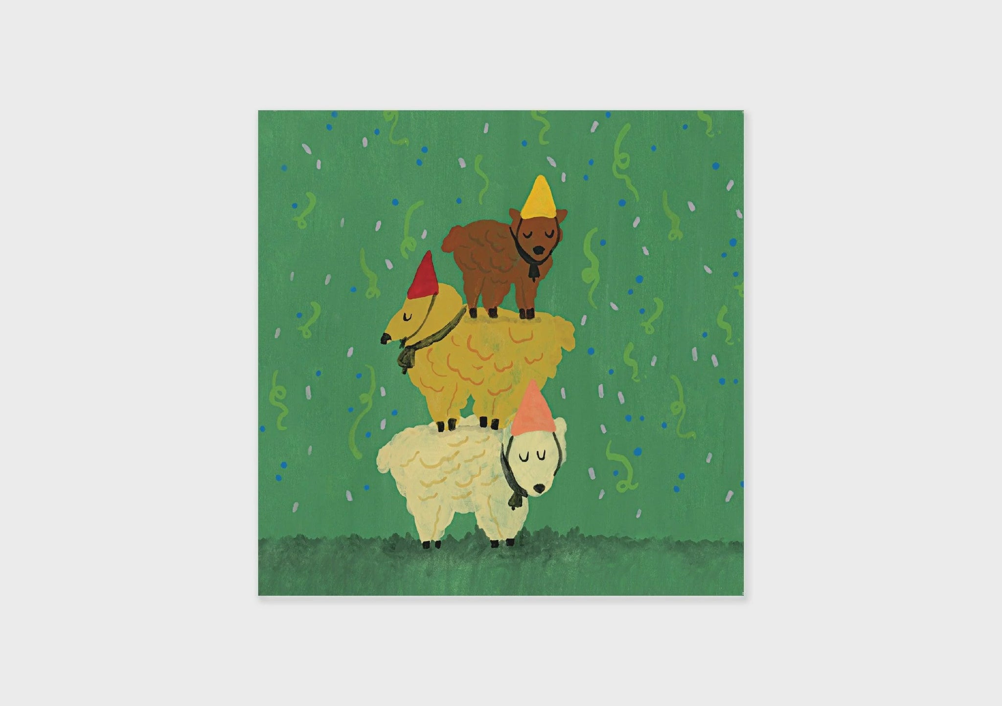 Card Square Three Sheep