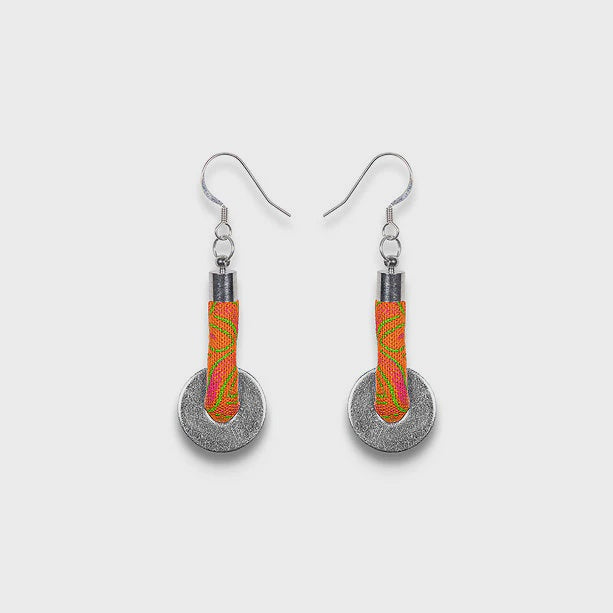 Lihle Dangle Disc Earrings Orange