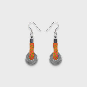 Lihle Dangle Disc Earrings Orange
