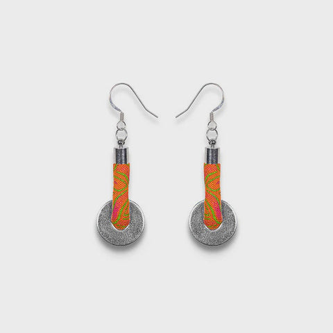 Lihle Dangle Disc Earrings Orange