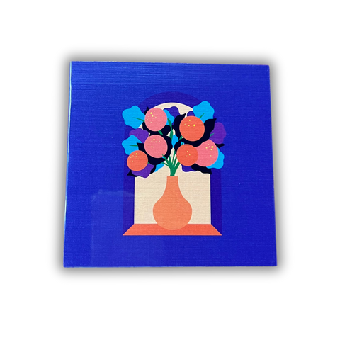 Card Mini Blue Window Bouquet