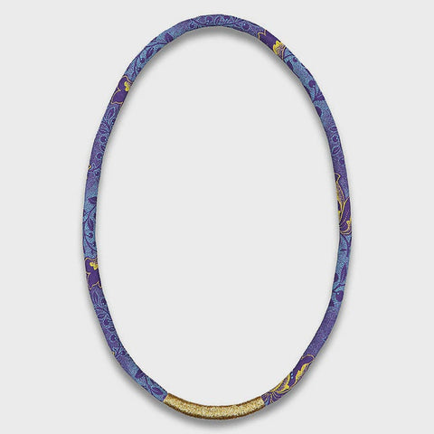 Thembela Thread-Wrapped Thin Necklace Purple Gold