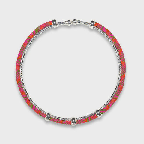 Sibongile Necklace Beaded Neck Ring Pink
