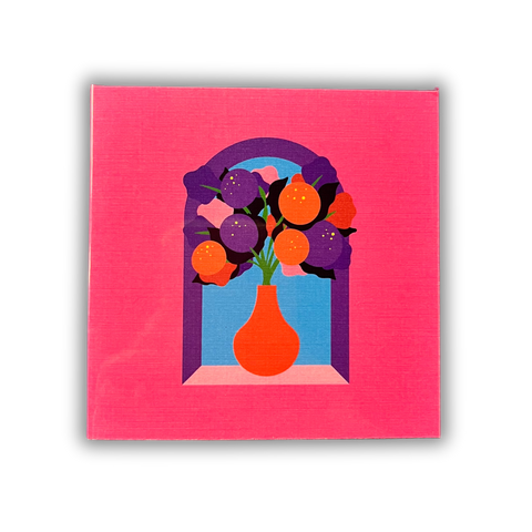 Card Mini Pink Window Bouquet