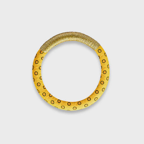 Luyolo Thread-Wrapped Thin Bracelet Yellow Gold Small