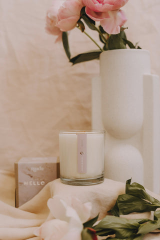 Candle Glass Wood Wick Mellow