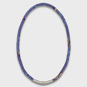 Thembela Thread-Wrapped Thin Necklace Purple Silver