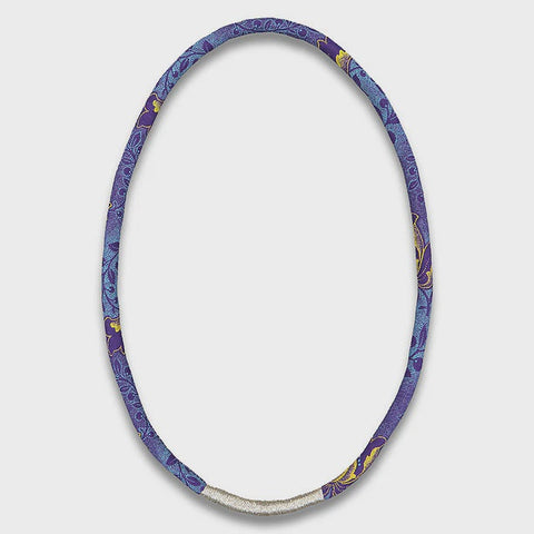 Thembela Thread-Wrapped Thin Necklace Purple Silver