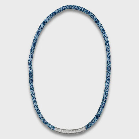 Thembela Thread-Wrapped Thin Necklace Indigo Silver