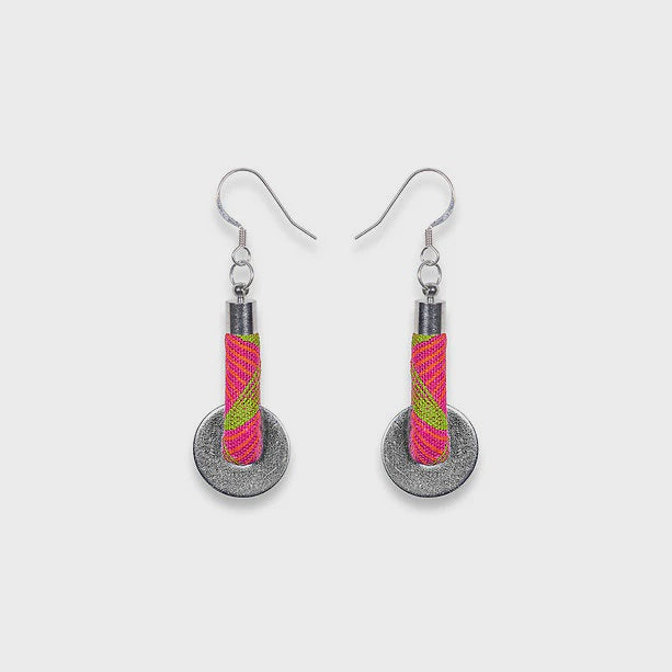 Lihle Dangle Disc Earrings Pink