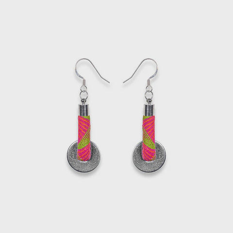 Lihle Dangle Disc Earrings Pink