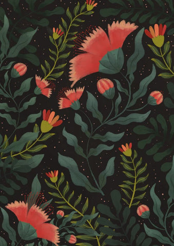 Print Crimson Moonblooms
