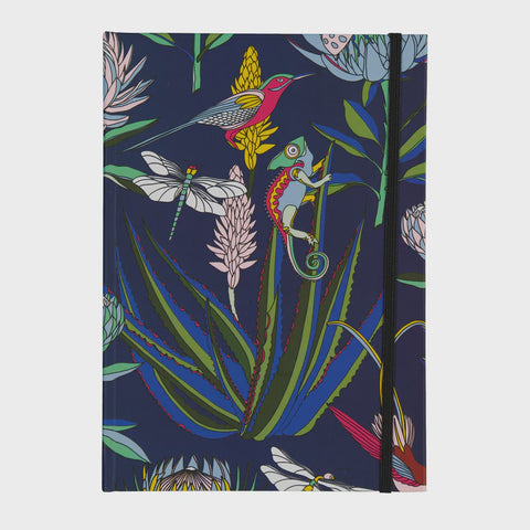 A5 Books (Lined) / Bloom (Navy Multi Coloured)