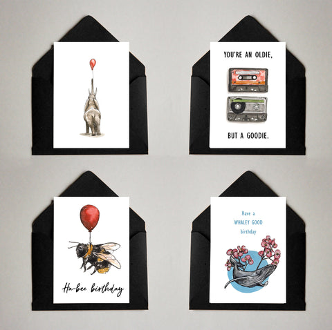 Card Pack of 4 Birthday