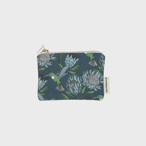 Coin Purses / Protea (Blue On Gunmetal)