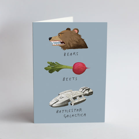 Card Bears, Beets, Battlestar Gallactia