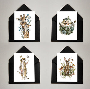 Card Pack of 4 Wild animals 2