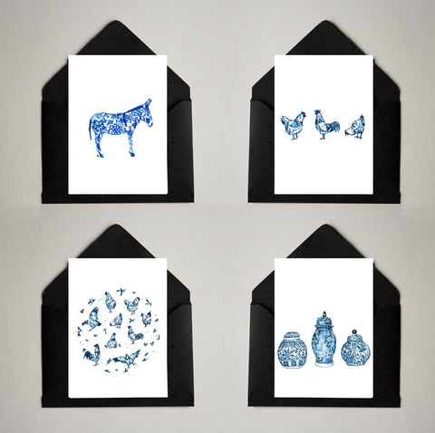 Card Pack of 4 Delft
