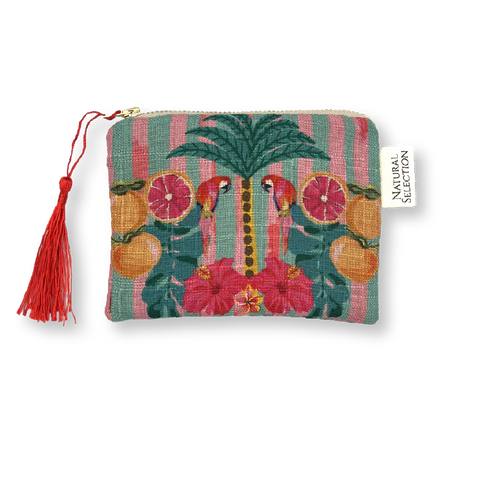 Coin Purse Frangipani Parrot