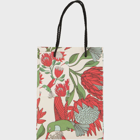 Gift Bags (Medium) / Protea (Red On White)