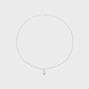 Necklace glitter chain silver with pearl
