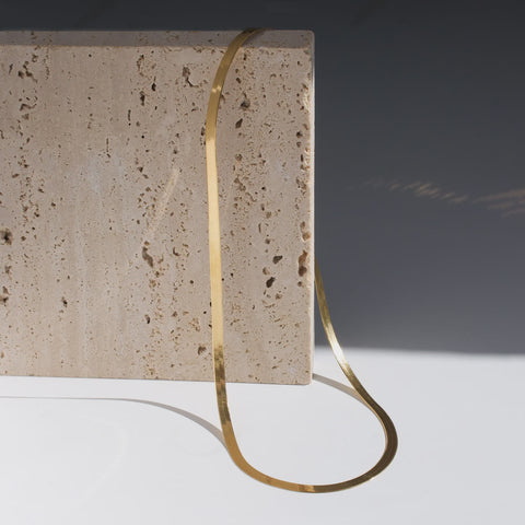 Necklace Gilt Herringbone Chain
