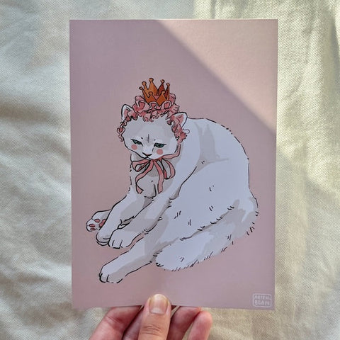 Prints A5 White cat princess