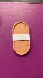 Oval Trinket Tray Gold Flake Rust