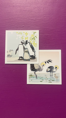 Greeting Cards (2Pack) Penguin, Crane
