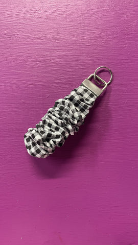 Scrunchie Keychain Black Gingham