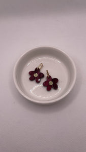 Earrings Hoops Daisy burgundy