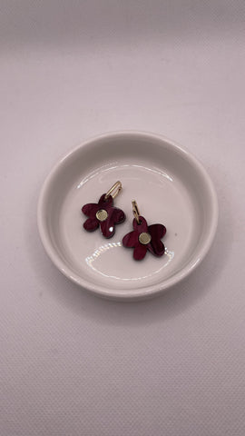 Earrings Hoops Daisy burgundy