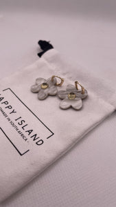 Earrings Hoops Daisy white