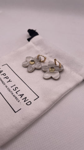 Earrings Hoops Daisy white