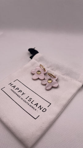 Earrings Hoops Daisy pink