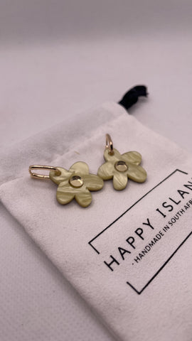 Earrings Hoops Daisy yellow